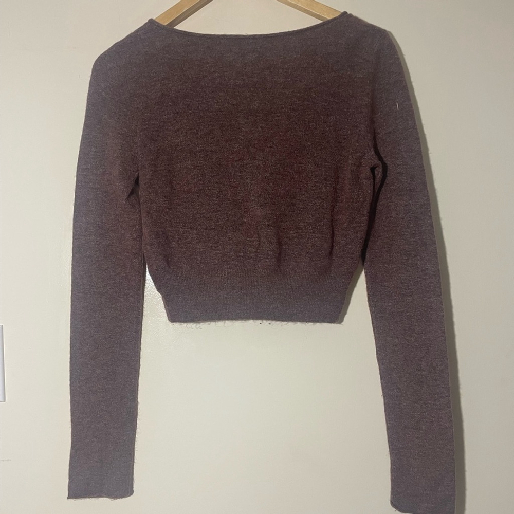 Aritzia Wilfred Cropped Cardigan V-Neck Button-Up Sweater - Picture 2 of 7